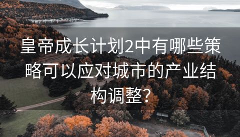 皇帝成长计划2中有哪些策略可以应对城市的产业结构调整？