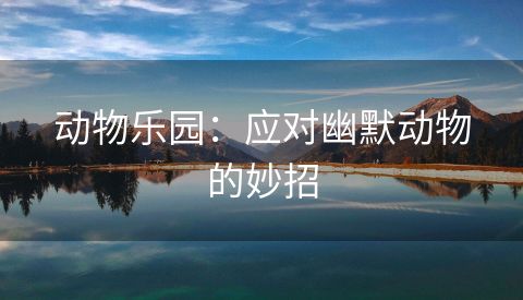 动物乐园：应对幽默动物的妙招