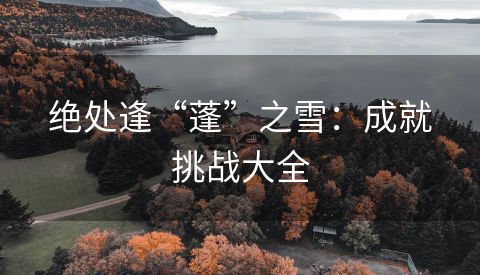 绝处逢“蓬”之雪：成就挑战大全