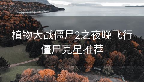 植物大战僵尸2之夜晚飞行僵尸克星推荐