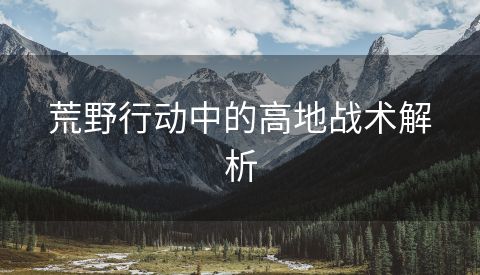荒野行动中的高地战术解析