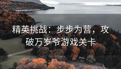 精英挑战：步步为营，攻破万岁爷游戏关卡