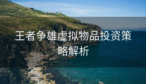 王者争雄虚拟物品投资策略解析