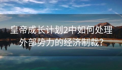 皇帝成长计划2中如何处理外部势力的经济制裁？