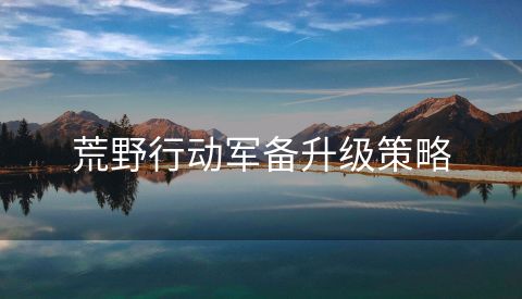 荒野行动军备升级策略