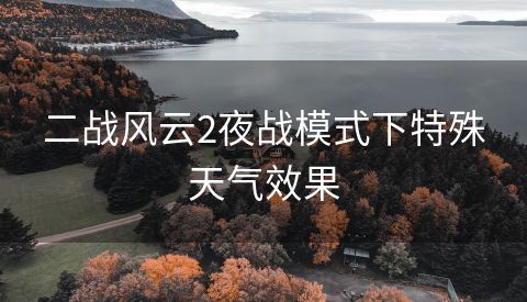 二战风云2夜战模式下特殊天气效果