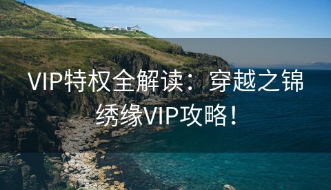 VIP特权全解读：穿越之锦绣缘VIP攻略！