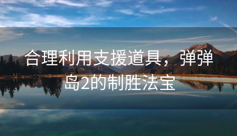 合理利用支援道具，弹弹岛2的制胜法宝