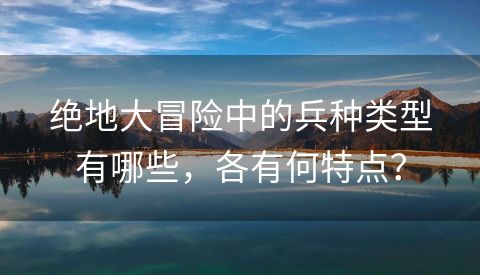 绝地大冒险中的兵种类型有哪些，各有何特点？