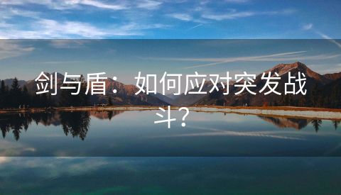 剑与盾：如何应对突发战斗？