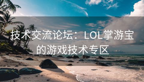 技术交流论坛：LOL掌游宝的游戏技术专区