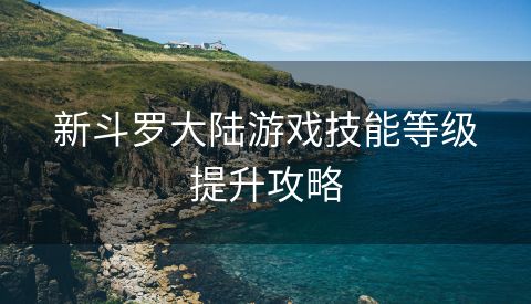 新斗罗大陆游戏技能等级提升攻略