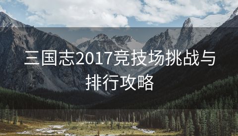 三国志2017竞技场挑战与排行攻略