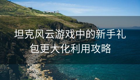 坦克风云游戏中的新手礼包更大化利用攻略