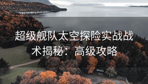 超级舰队太空探险实战战术揭秘：高级攻略