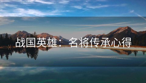 战国英雄：名将传承心得