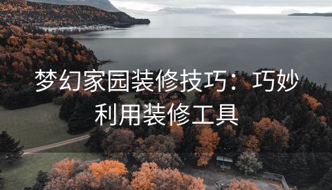 梦幻家园装修技巧：巧妙利用装修工具