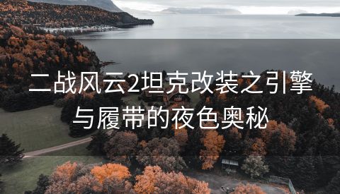 二战风云2坦克改装之引擎与履带的夜色奥秘