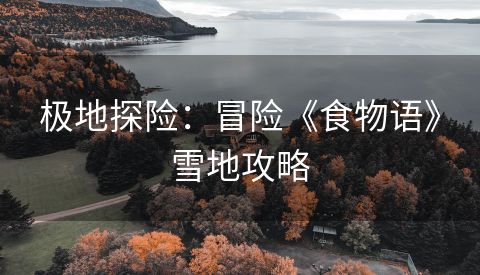 极地探险：冒险《食物语》雪地攻略