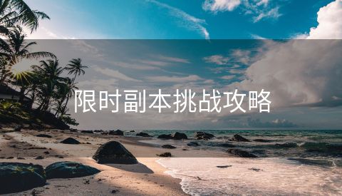 限时副本挑战攻略