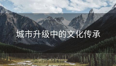 城市升级中的文化传承