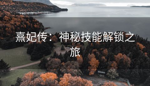 熹妃传：神秘技能解锁之旅