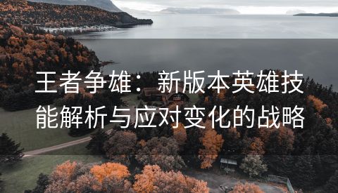 王者争雄：新版本英雄技能解析与应对变化的战略