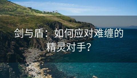 剑与盾：如何应对难缠的精灵对手？