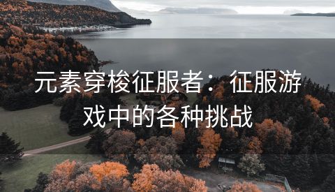元素穿梭征服者：征服游戏中的各种挑战