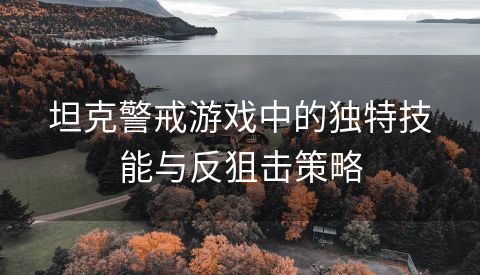坦克警戒游戏中的独特技能与反狙击策略