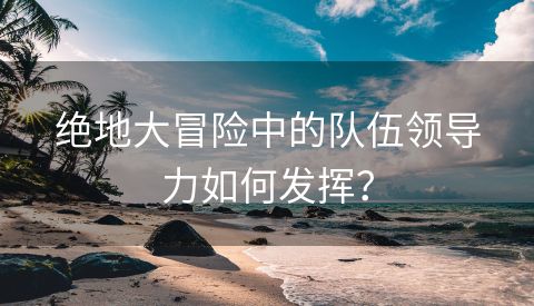 绝地大冒险中的队伍领导力如何发挥？