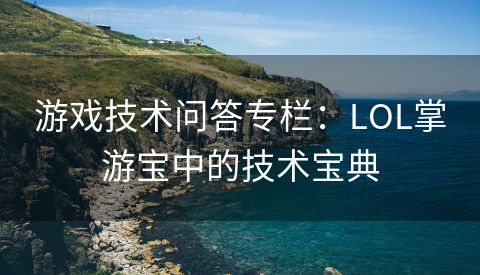 游戏技术问答专栏：LOL掌游宝中的技术宝典