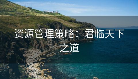 资源管理策略：君临天下之道