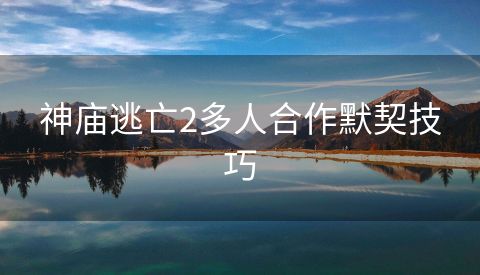 神庙逃亡2多人合作默契技巧