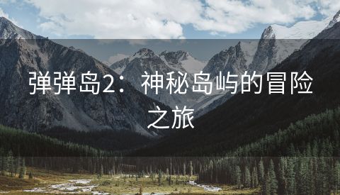 弹弹岛2：神秘岛屿的冒险之旅