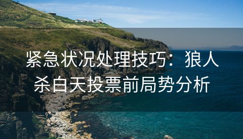 紧急状况处理技巧：狼人杀白天投票前局势分析