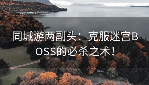 同城游两副头：克服迷宫BOSS的必杀之术！