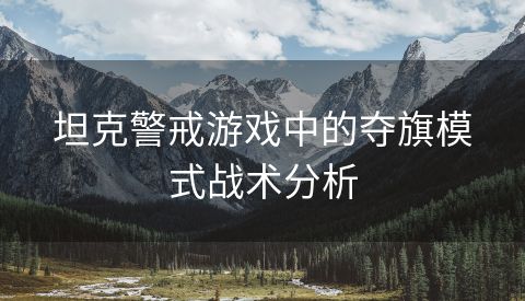 坦克警戒游戏中的夺旗模式战术分析