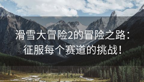 滑雪大冒险2的冒险之路：征服每个赛道的挑战！