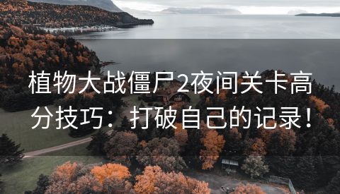 植物大战僵尸2夜间关卡高分技巧：打破自己的记录！