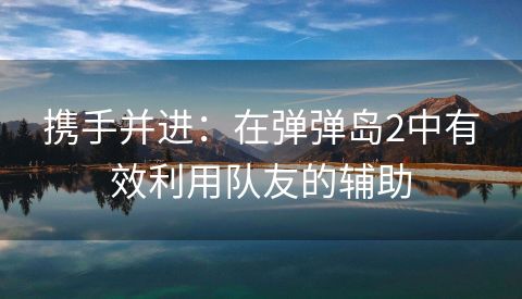 携手并进：在弹弹岛2中有效利用队友的辅助