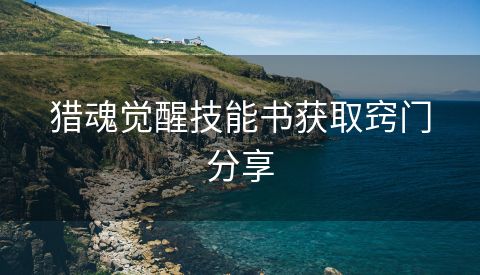 猎魂觉醒技能书获取窍门分享