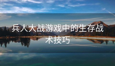 兵人大战游戏中的生存战术技巧